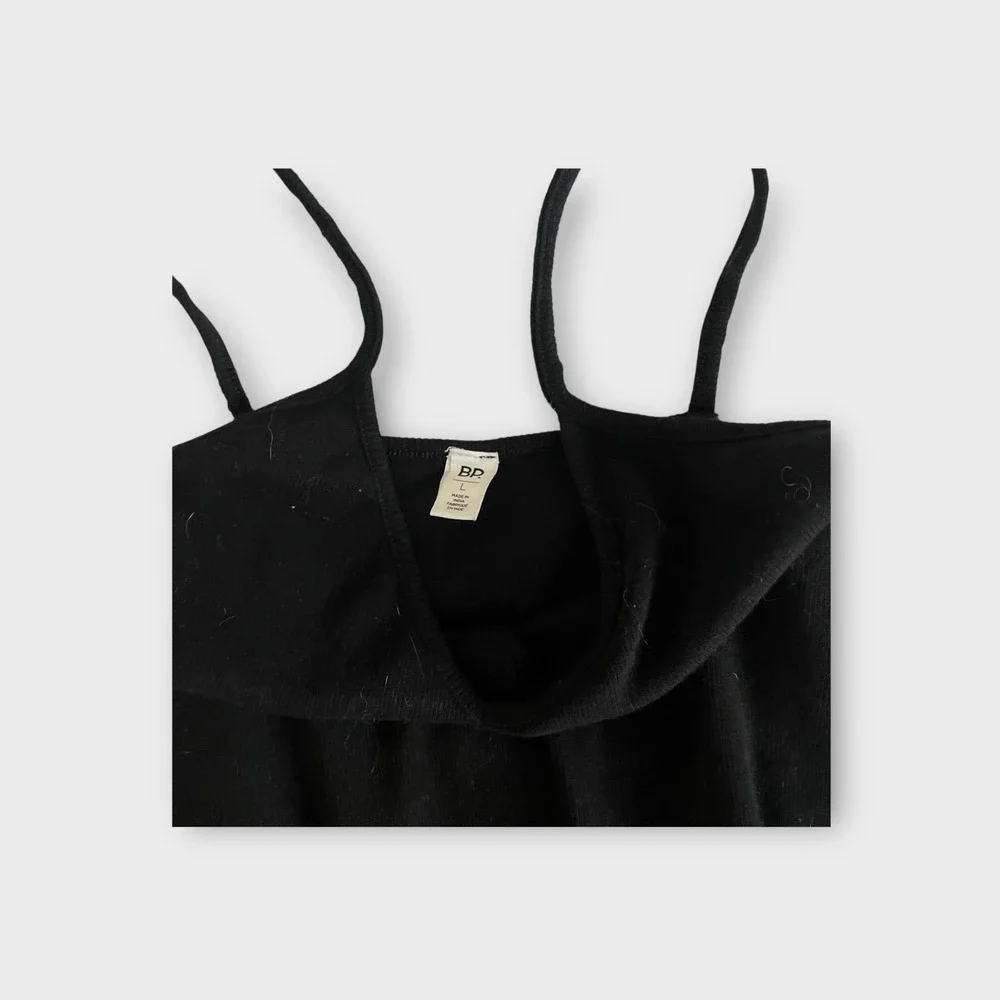 BP‎ Womens Black Ribbed V-Neck Spaghetti Strap Bodysuit Large NWT BP397555MI - Picture 6 of 9
